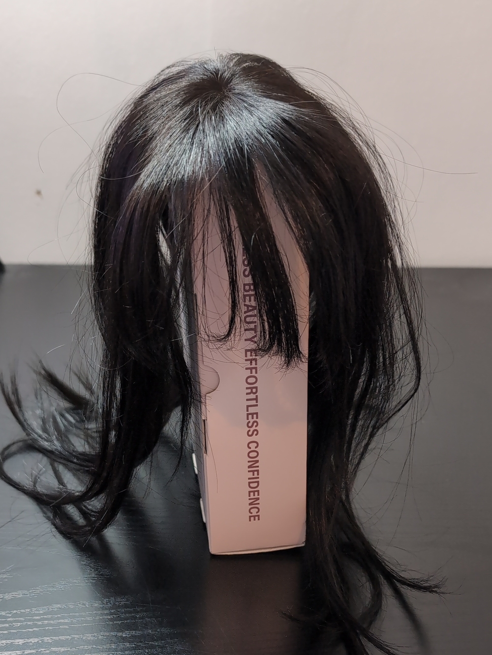 11.5 In Clip In Human Hair 360° Women's Hair Topper Thin Air Bangs Black 35g